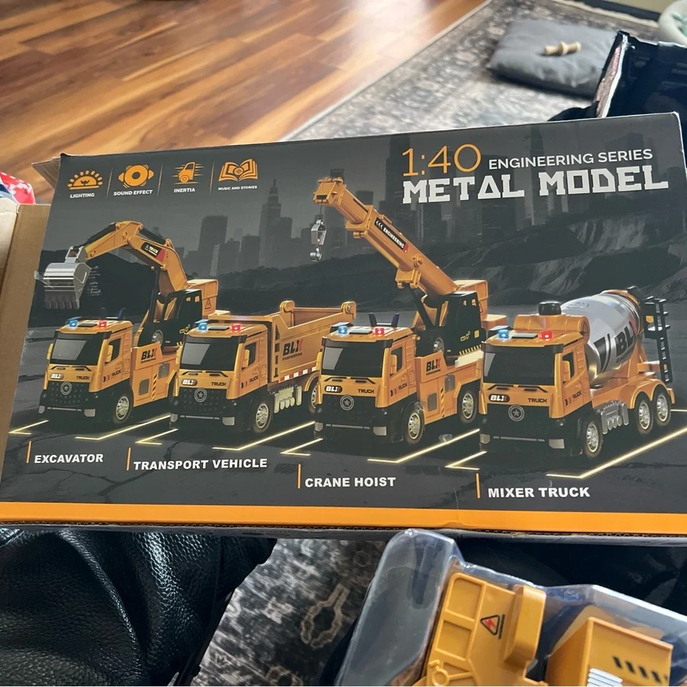Engineering Yellow Construction Truck Toy Set - 4 Pack